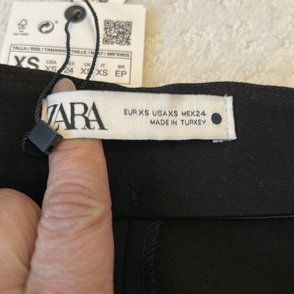 Zara Black Ponte Double Belted Ankle Slit Pants - Picture 9 of 10